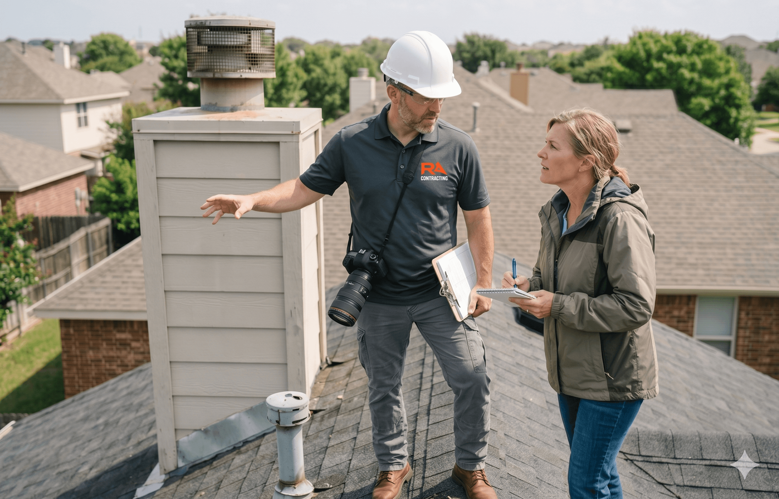 Roof inspection with adjuster by RA Contracting